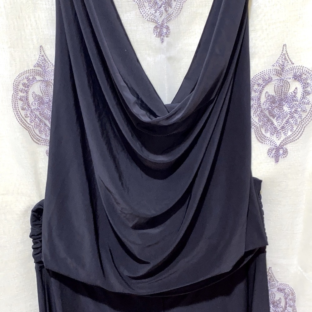 SABORO BLACKER HALTER JUMPSUIT BACKLESS “V” SZ S